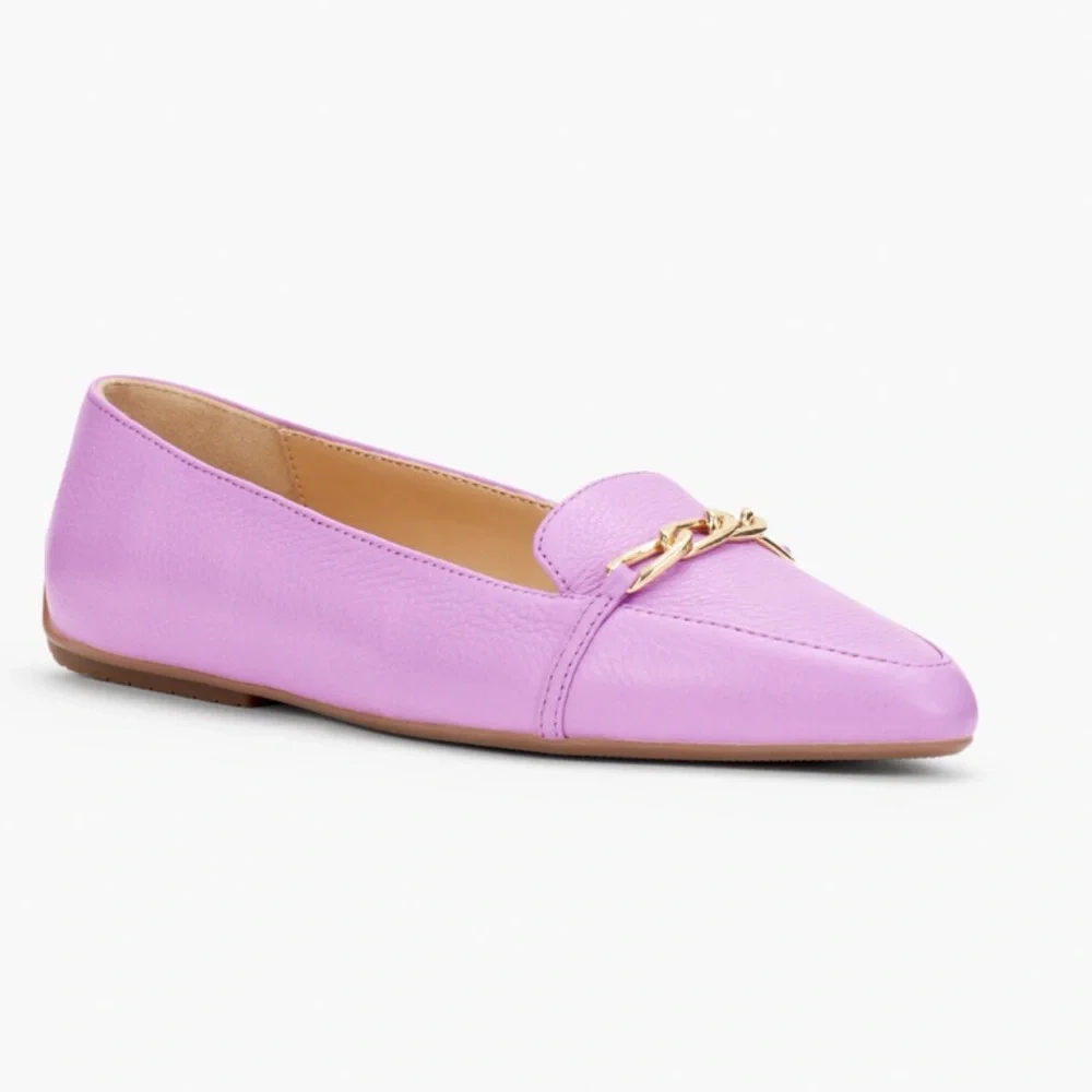 TALBOTS FRANCESCA CHAINLINK DRIVING MOCCASINS - PEBBLED LEATHER SIZE 9.5 - Picture 1 of 11